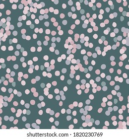 Seamless masonry pattern with rocks silhouettes. Pink and blue pastel ornament on dark background. Decorative backdrop for wallpaper, textile, wrapping paper, fabric print. Vector illustration.