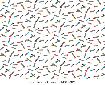Seamless Matchstick background / mixed of Red, Green, Yellow and Blue colors