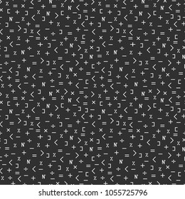 Seamless mathematical symbols pattern. Repeated math design elements.