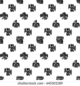 Seamless maya pattern. Black and white ethnic elements.