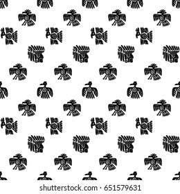 Seamless maya pattern. Black and white ethnic elements.