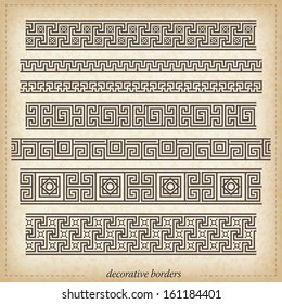 Seamless maze border. Simple to use vector elements.
