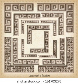 Seamless maze border. Simple to use vector elements.