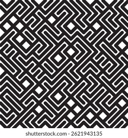 seamless maze pattern blak an white background