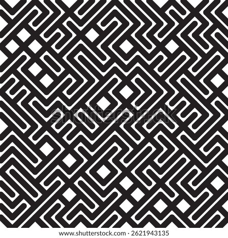 seamless maze pattern blak an white background