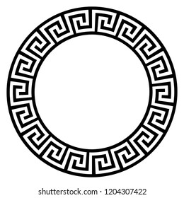 Seamless Maze ring in Black and White on a isolated white background.