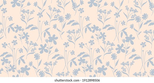 Seamless meadow Floral Pattern With Soft color. A Pattern for print, fashion and wallpaper. 