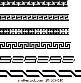 Seamless Meander Maze Border On Isolated Stock Vector (Royalty Free ...
