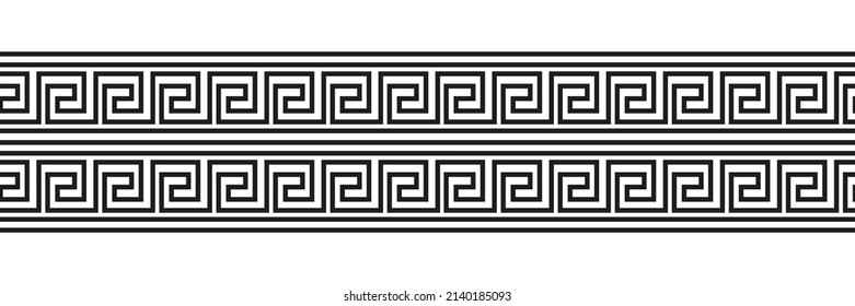 Seamless Meander Patterns Greek Meandros Fret Stock Vector (Royalty ...