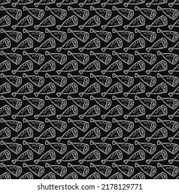 Seamless meat pattern. Colored meat background. Doodle vector illustration with meat products icons
