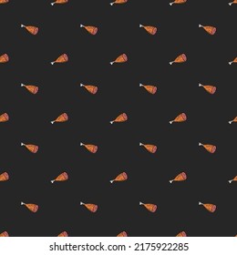 seamless meat pattern. vector doodle illustration with meat icon. pattern with meat