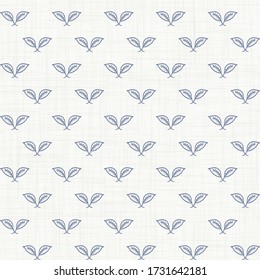 Seamless medallion pattern in french cream linen shabby chic style. Hand drawn leaf stripe texture. Old white cream background. Interior wallpaper home decor swatch. Ornate flourish all over print
