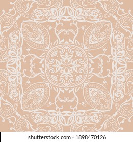 Seamless medallion Vintage multi color pattern in Indian, Turkish style. Endless pattern can be used for ceramic tile, wallpaper, linoleum, textile, web page background, Vector.