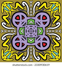 Seamless medallion Vintage multi color pattern in Indian,Turkish style. Endless pattern can be used for ceramic tile, wallpaper, linoleum, textile, web page background. Vector