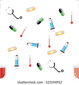 Seamless medical flat vector design.