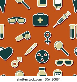 Seamless medical icons pattern. Background medicine design.