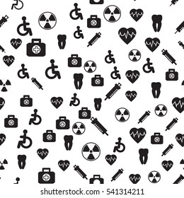 Seamless medical pattern, background, vector illustration
