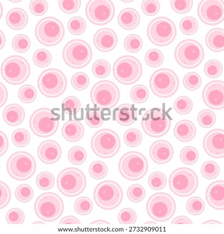 Seamless medical pattern with pink human egg cells. Professional oocyte texture for fertility clinics, health blogs, and biology education. Clean minimalist design. Vector illustration