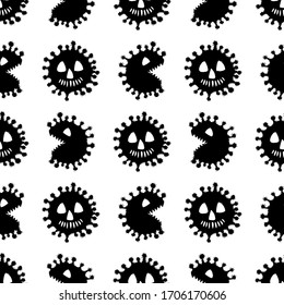 Seamless medicine pattern isolated on white background Design concept for Medical information poster against Corona virus epidemic. Covid-19. Vector Illustrations