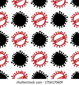 Seamless medicine pattern isolated on white background Design concept for Medical information poster against Corona virus epidemic. Covid-19. Vector Illustrations