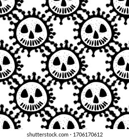 Seamless medicine pattern isolated on white background Design concept for Medical information poster against Corona virus epidemic. Covid-19. Vector Illustrations