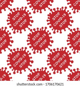 Seamless medicine pattern isolated on white background Design concept for Medical information poster against Corona virus epidemic. Covid-19. Vector Illustrations