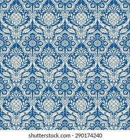 Seamless Medieval Brocade Background Pattern