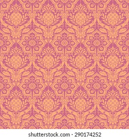 Seamless Medieval Brocade Background Pattern