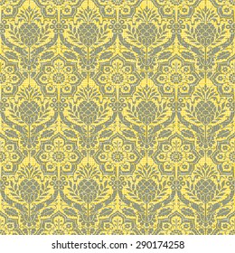 Seamless Medieval Brocade Background Pattern