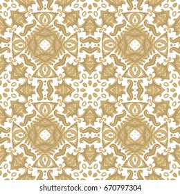 Seamless medieval ornamental vector pattern on white background