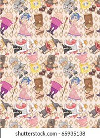 seamless medieval people pattern