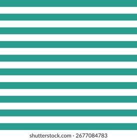 Seamless Medium Teal Green and White Stripes Pattern Background – Minimal Geometric Design