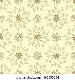 seamless Mehendi floral henna art texture.