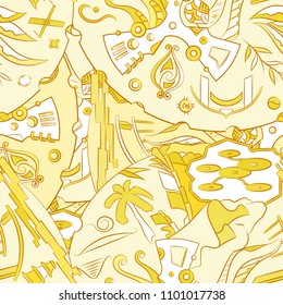 Seamless mehndi vector pattern. Hand-made ethnic illustration. Colorful doodle texture.