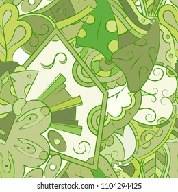 Seamless mehndi vector pattern. Hand-made ethnic illustration. Colorful doodle texture.