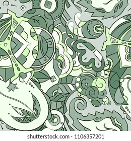 Seamless mehndi vector pattern. Hand-made ethnic illustration. Colorful doodle texture.