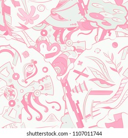 Seamless mehndi vector pattern. Hand-made ethnic illustration. Colorful doodle texture.