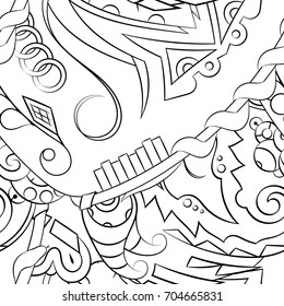 Seamless mehndi vector pattern. Hand-made illustration. Black and white binary pattern, monochrome doodle texture.