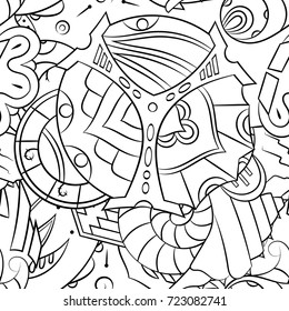 Seamless mehndi vector pattern. Hand-made illustration. Black and white binary pattern, monochrome doodle texture.