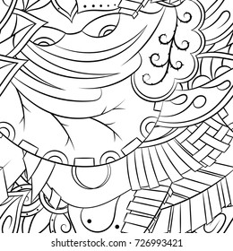 Seamless mehndi vector pattern. Hand-made illustration. Black and white binary pattern, monochrome doodle texture.