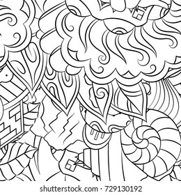 Seamless mehndi vector pattern. Hand-made illustration. Black and white binary pattern, monochrome doodle texture.