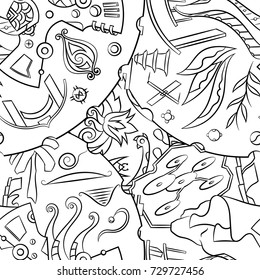 Seamless mehndi vector pattern. Hand-made illustration. Black and white binary pattern, monochrome doodle texture.