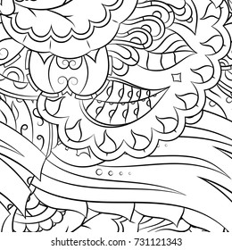 Seamless mehndi vector pattern. Hand-made illustration. Black and white binary pattern, monochrome doodle texture.