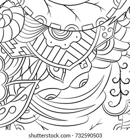 Seamless mehndi vector pattern. Hand-made illustration. Black and white binary pattern, monochrome doodle texture.