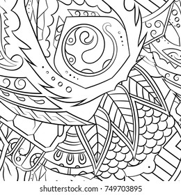 Seamless mehndi vector pattern. Hand-made illustration. Black and white binary pattern, monochrome doodle texture.
