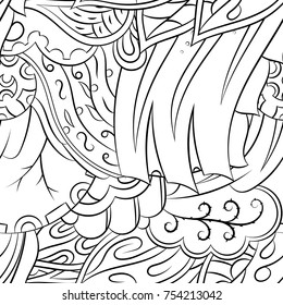 Seamless mehndi vector pattern. Hand-made illustration. Black and white binary pattern, monochrome doodle texture.