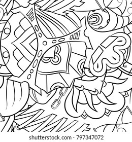 Seamless mehndi vector pattern. Hand-made illustration. Black and white binary pattern, monochrome doodle texture.