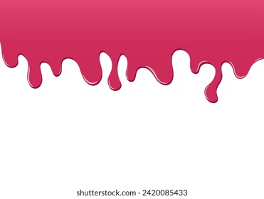 Seamless melted pink chocolate on a white background, suitable for festive products.