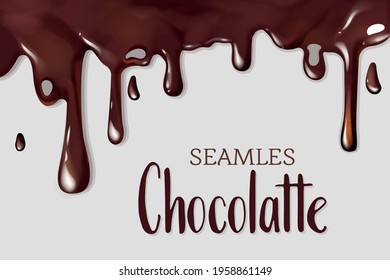 Seamless melting chocolate border frame template