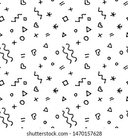 Seamless memfis modern pattern. Geometry fabric sample. Abstract vector illustration